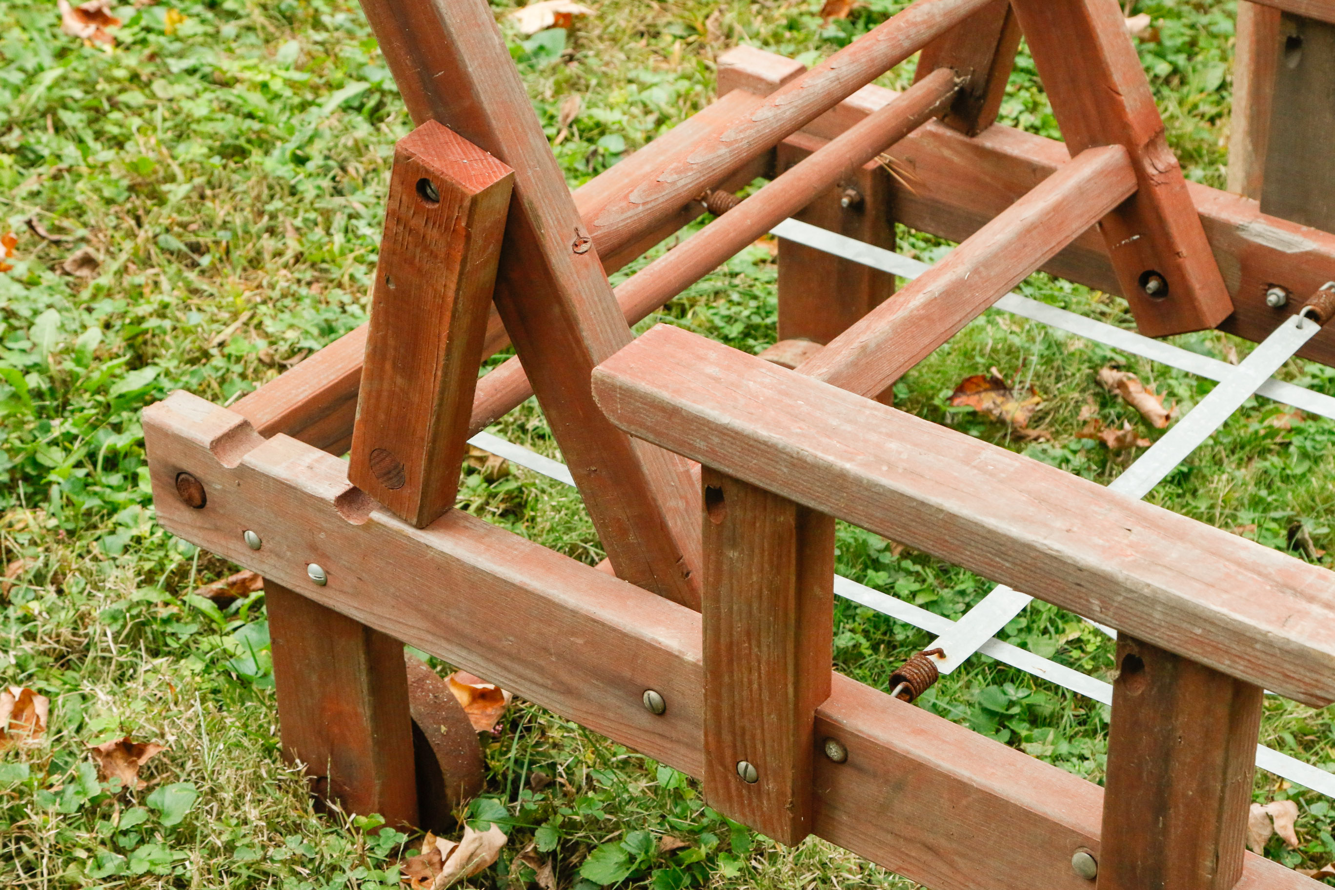 Three-Piece Vintage Redwood Lawn Furniture