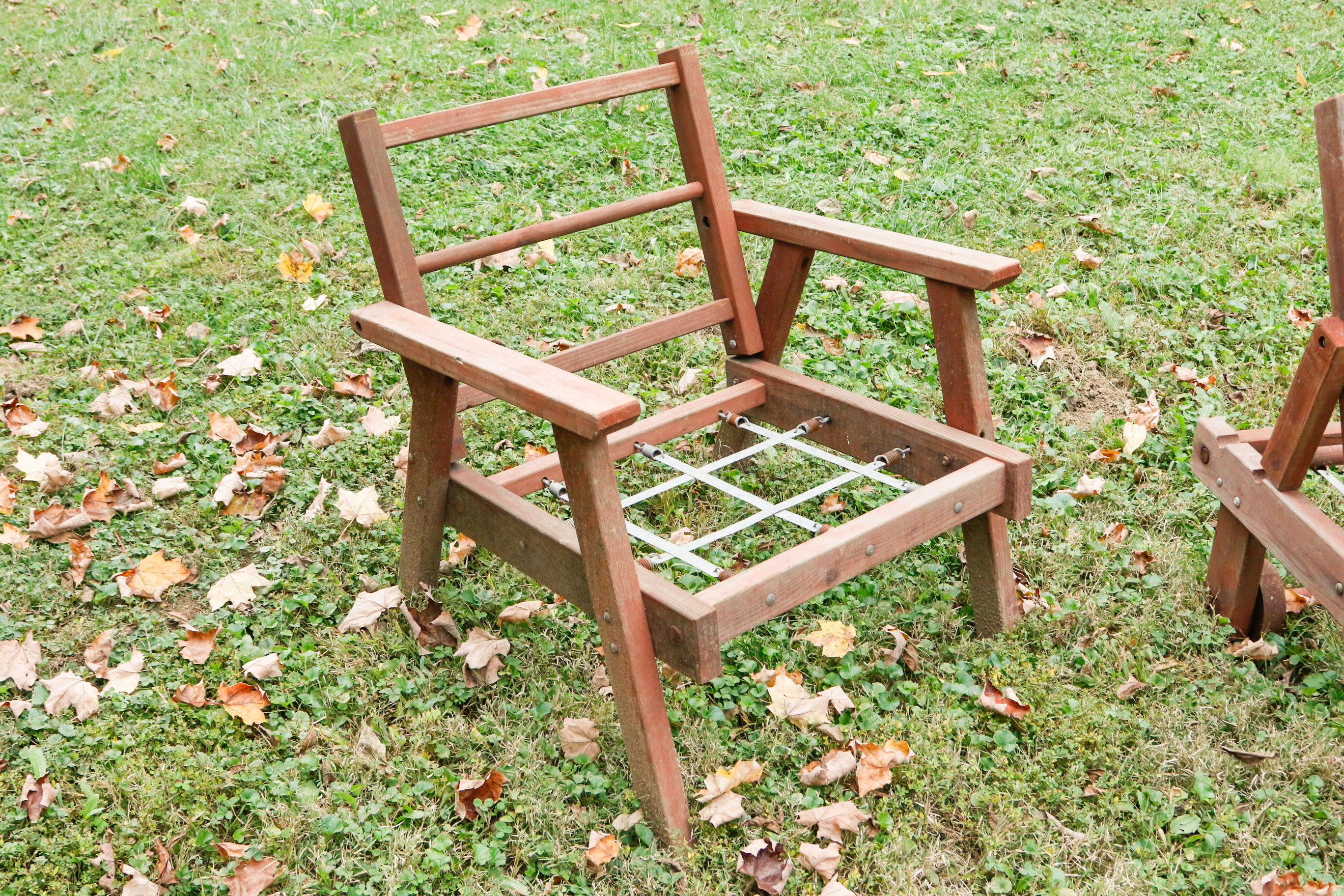 Three-Piece Vintage Redwood Lawn Furniture