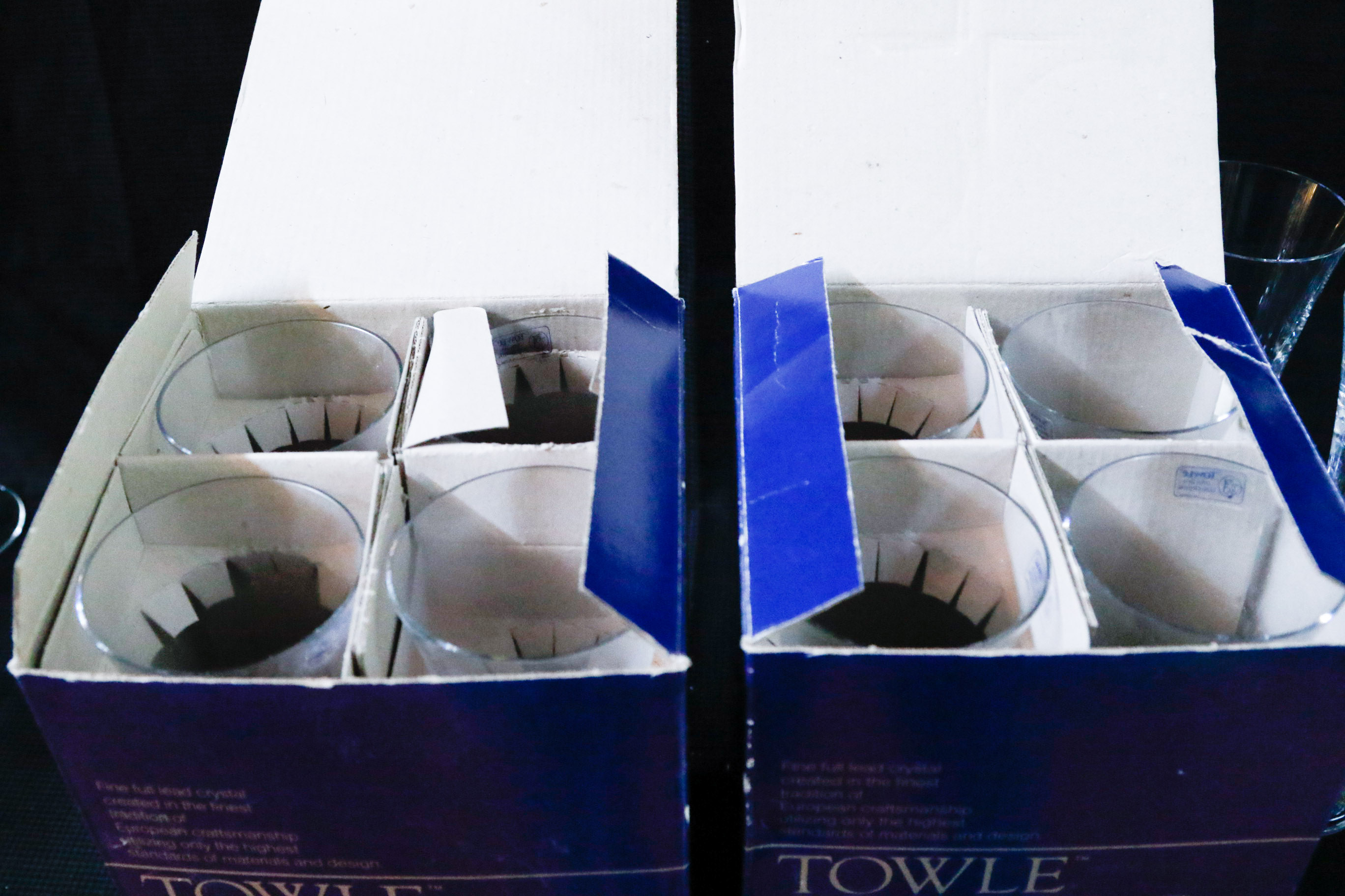 Sixteen Towle Full Lead Crystal Wine Glasses