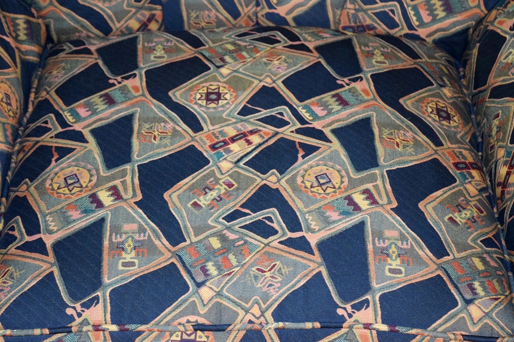 Overstuffed  Upholstered Arm Chair with Wide Curved Back