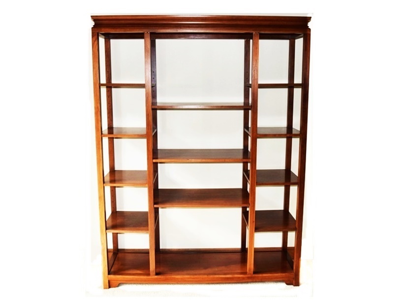 Contemporary Three Part Bookcase in a Cherry Finish