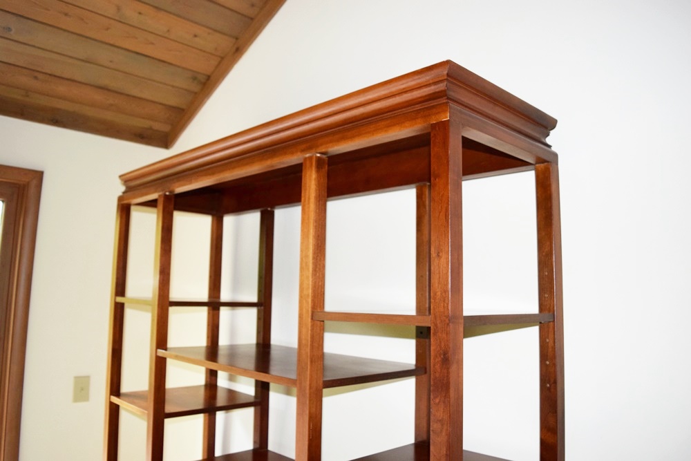 Contemporary Three Part Bookcase in a Cherry Finish