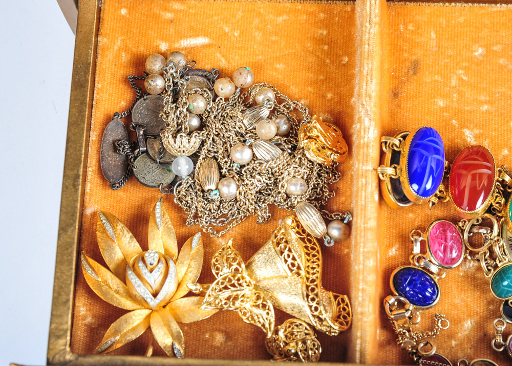 Costume Jewlry Collection with Jewelry Box