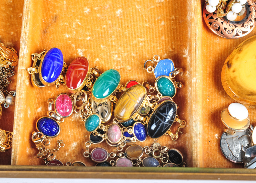 Costume Jewlry Collection with Jewelry Box