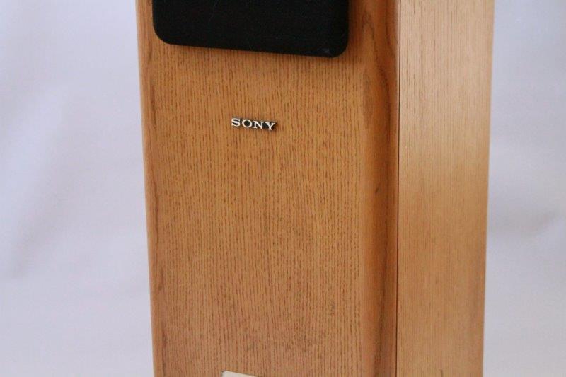 Pair of Tall Sony SS-TL5 Speakers in Oak Veneer