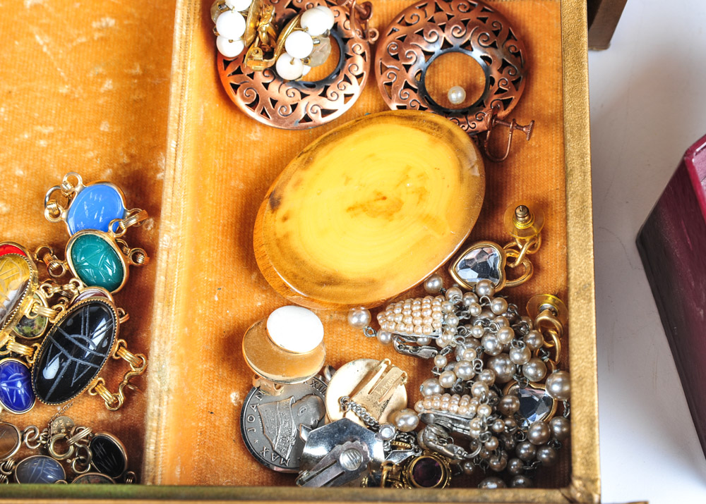 Costume Jewlry Collection with Jewelry Box