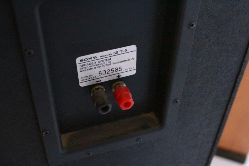 Pair of Tall Sony SS-TL5 Speakers in Oak Veneer