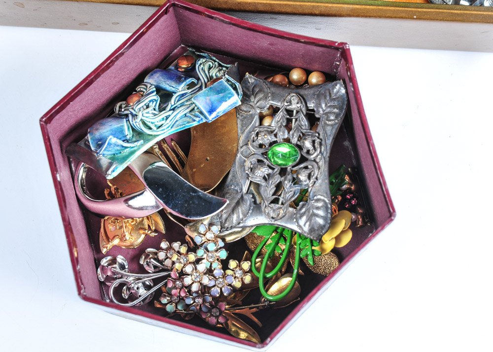 Costume Jewlry Collection with Jewelry Box