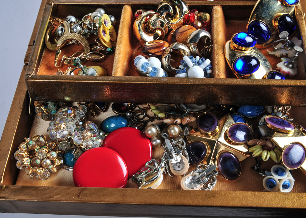 Costume Jewlry Collection with Jewelry Box