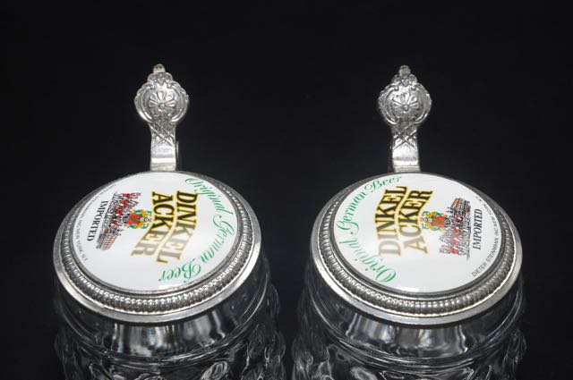 Pair of Vintage Dinkel Acker Beer Stein Mugs