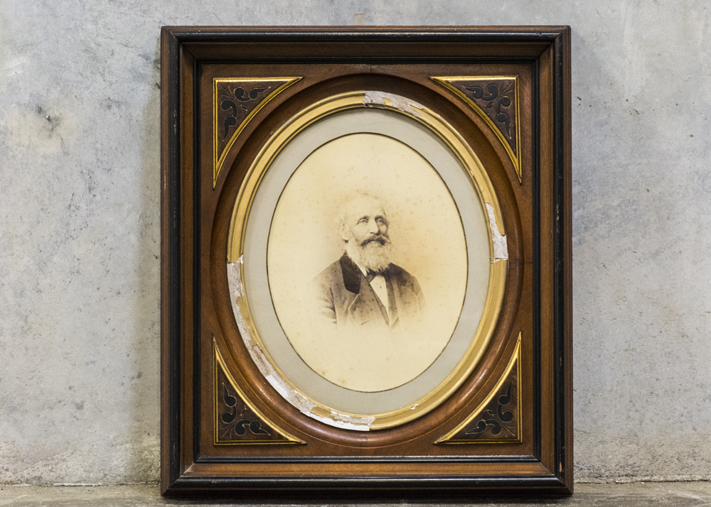 Antique Portrait Behind Glass