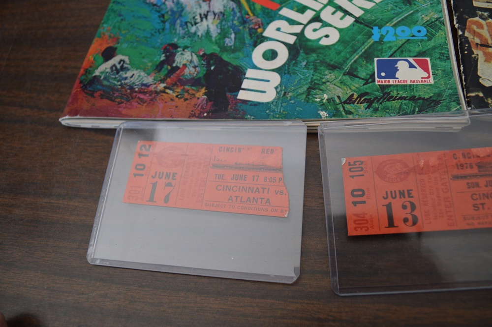 1975 & 1976 World Series Magazines With 1975 & 1976 Reds Tickets