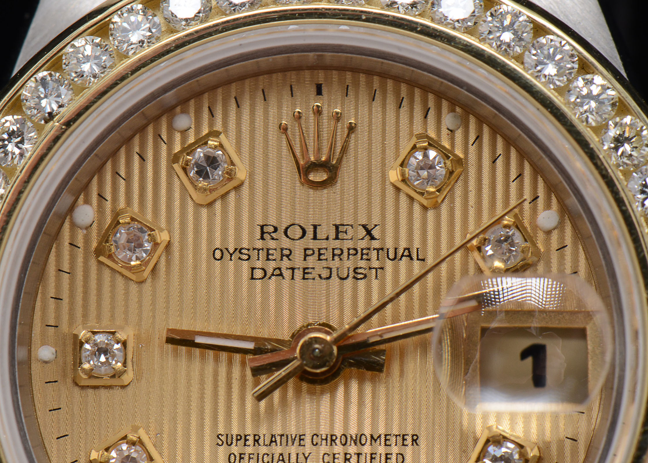 Ladies Rolex Datejust 18k Gold YG.SS 69173 Diamond Bezel and Dial