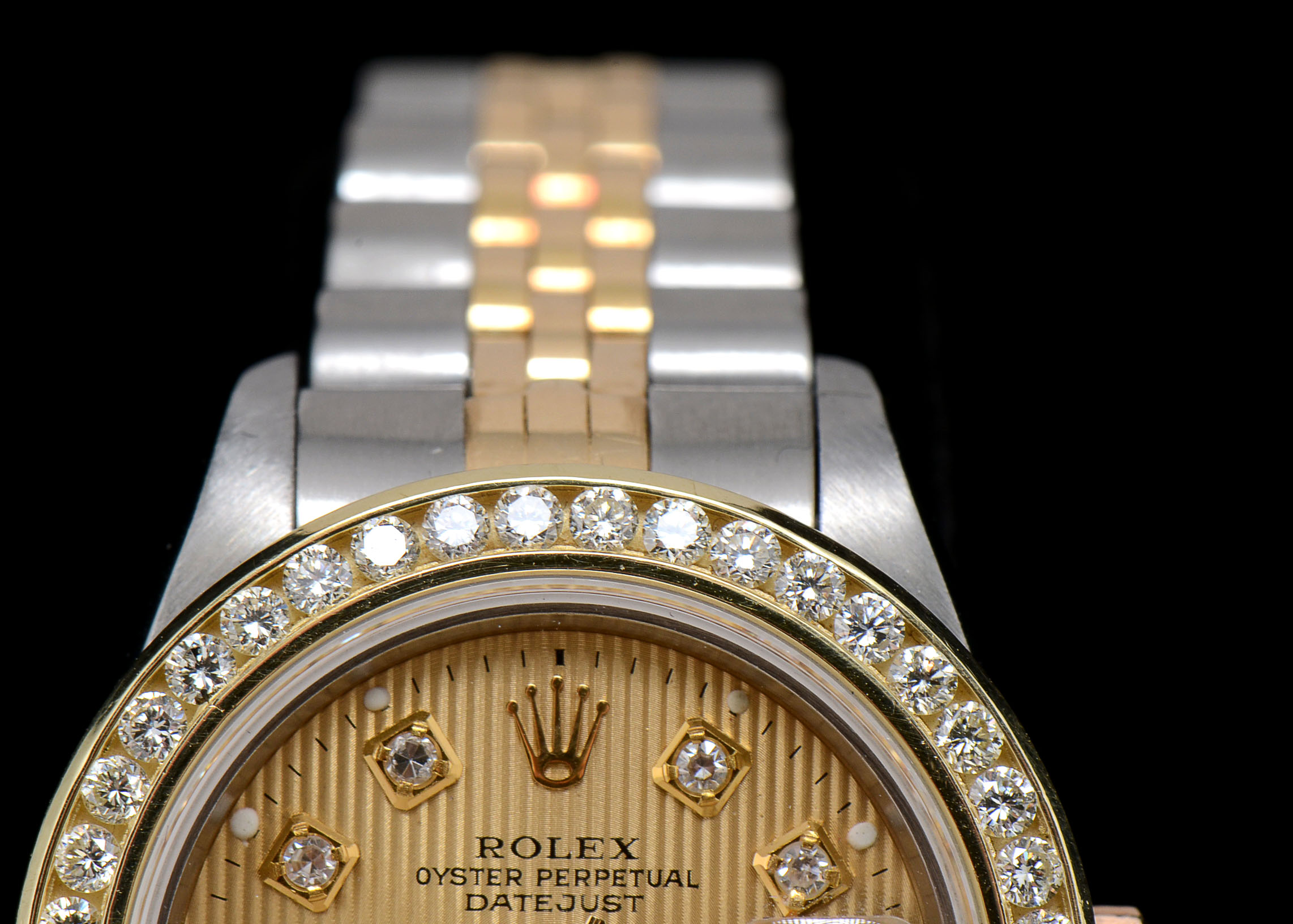Ladies Rolex Datejust 18k Gold YG.SS 69173 Diamond Bezel and Dial