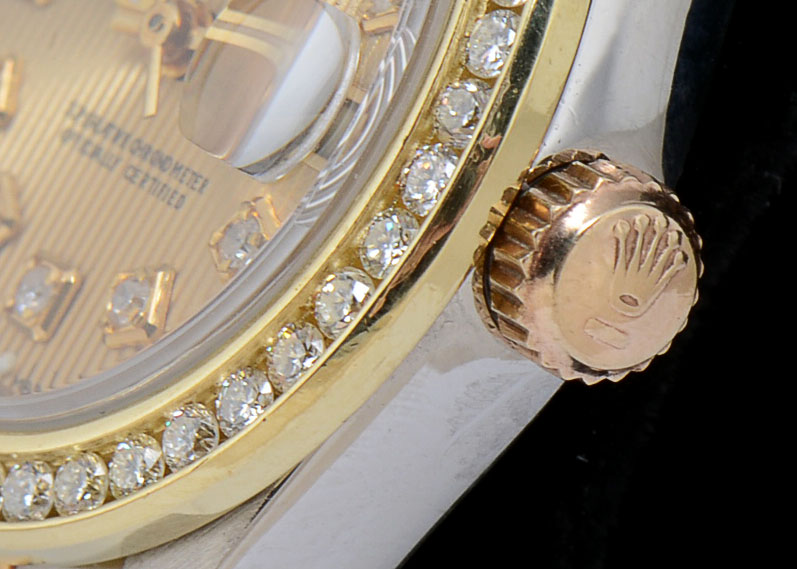 Ladies Rolex Datejust 18k Gold YG.SS 69173 Diamond Bezel and Dial