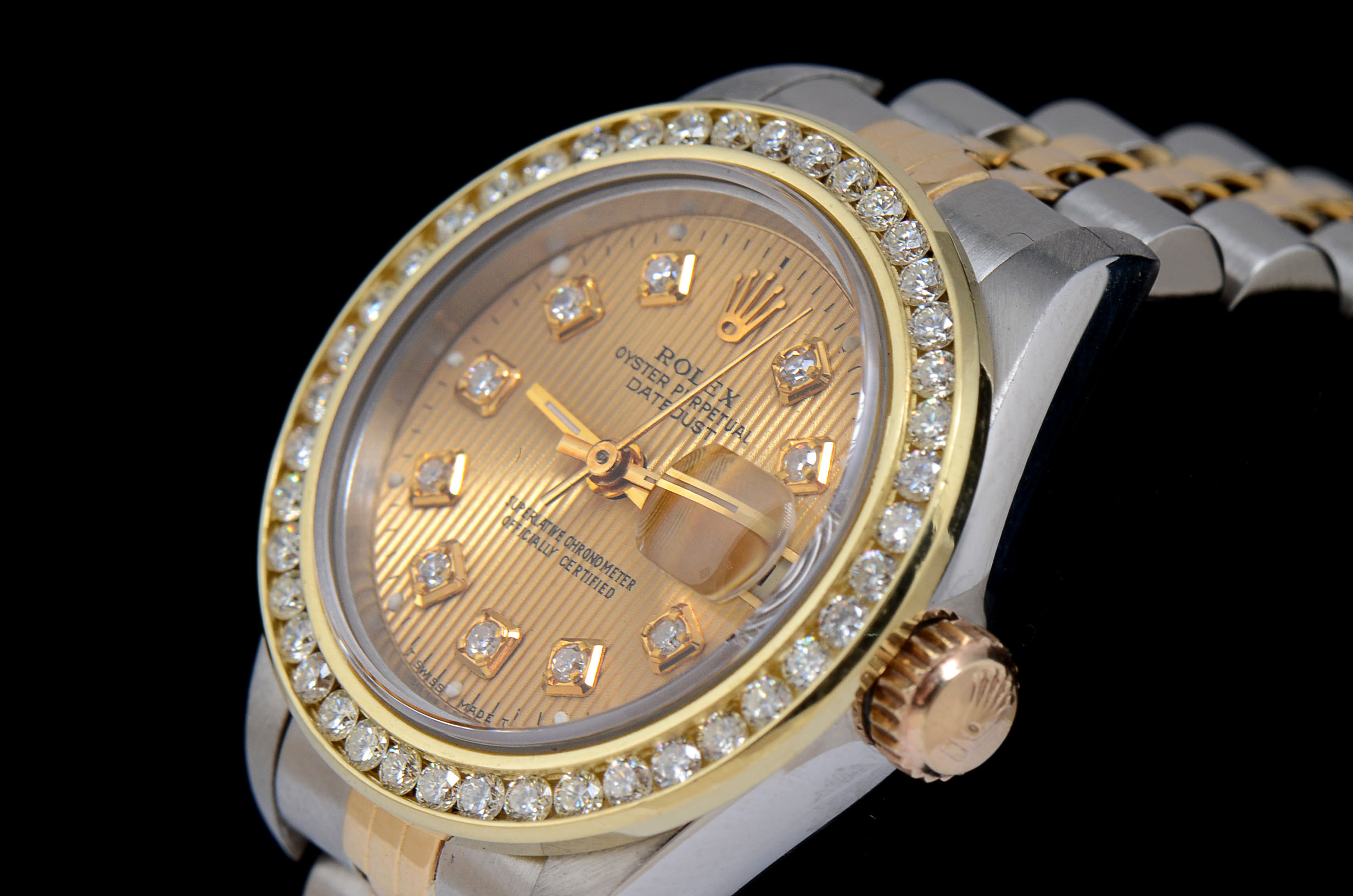 Ladies Rolex Datejust 18k Gold YG.SS 69173 Diamond Bezel and Dial