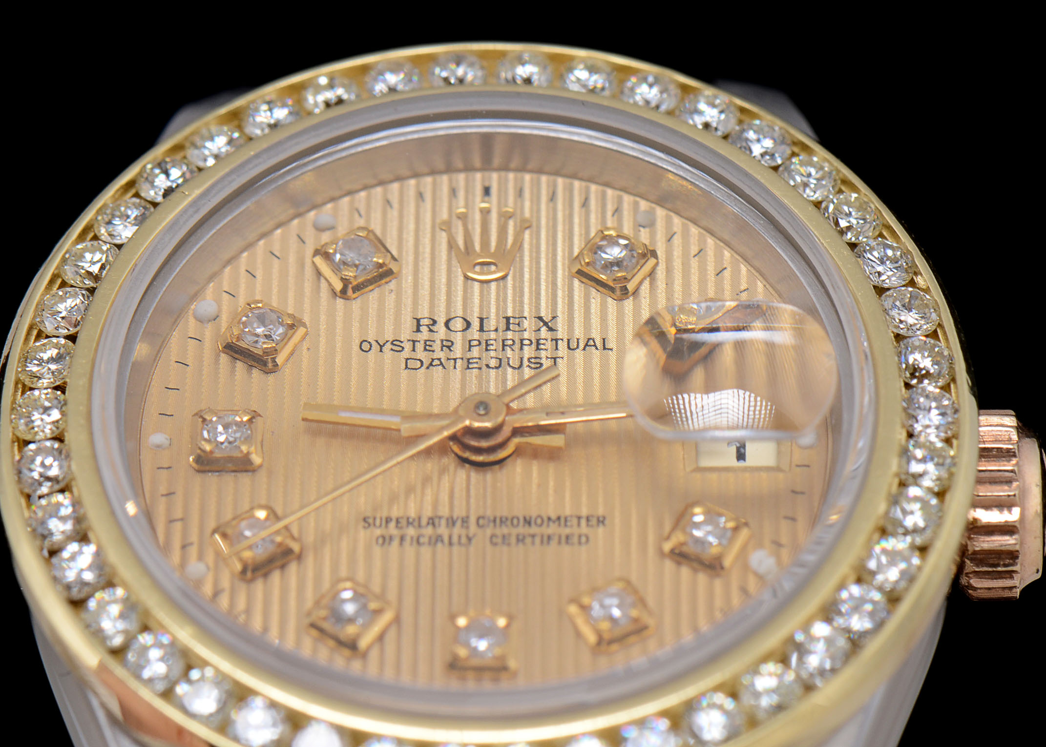 Ladies Rolex Datejust 18k Gold YG.SS 69173 Diamond Bezel and Dial