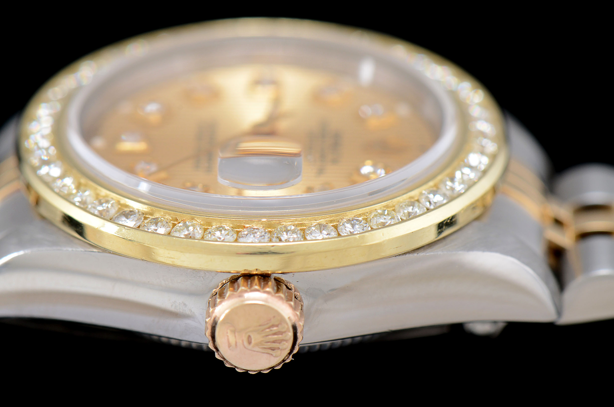 Ladies Rolex Datejust 18k Gold YG.SS 69173 Diamond Bezel and Dial