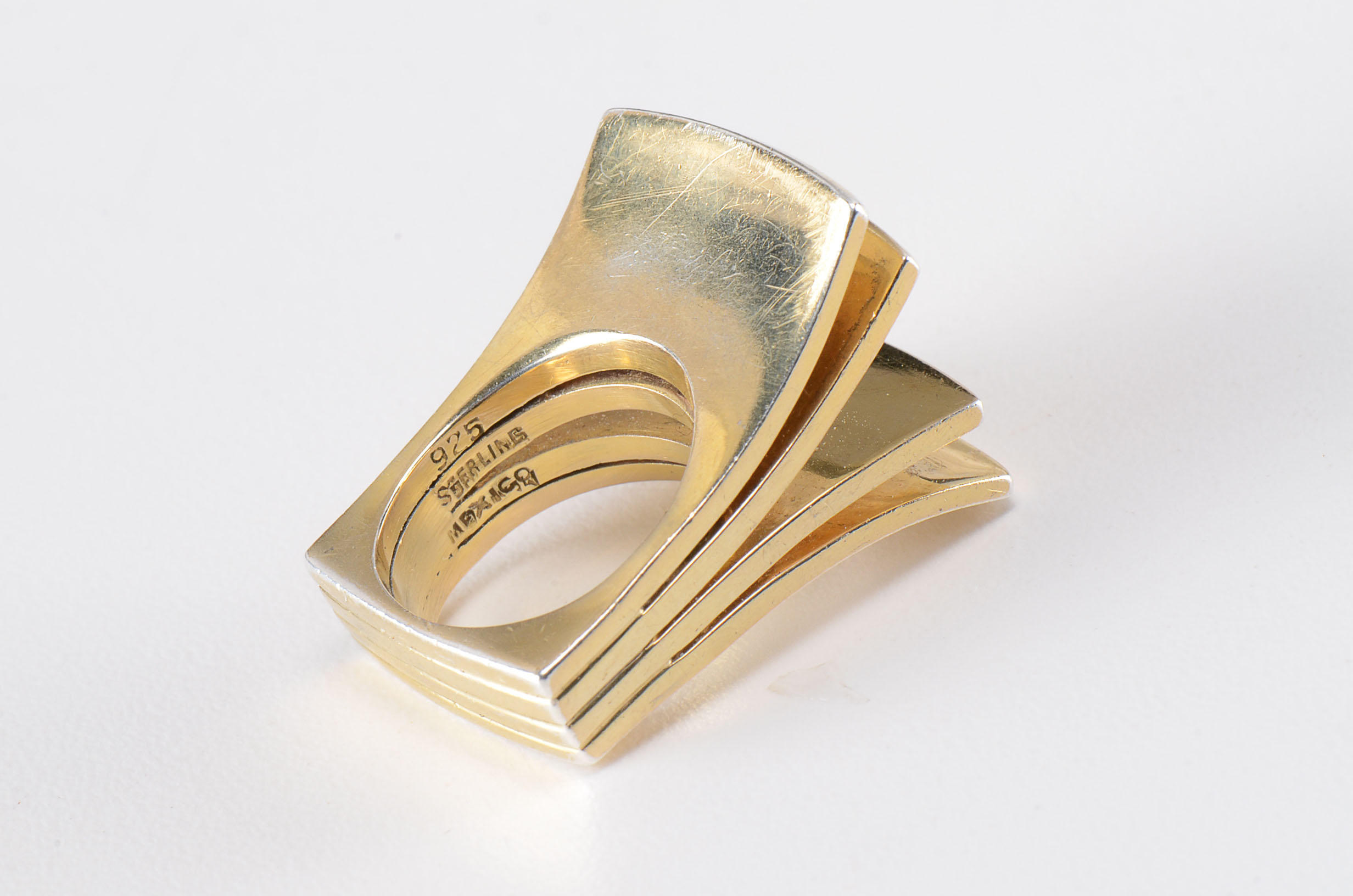 Celia Harms Designer Mexican Sterling Silver Modernist Ring