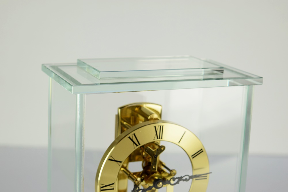 "Selco Geneve" German Brass Anniversary Clock Under Glass