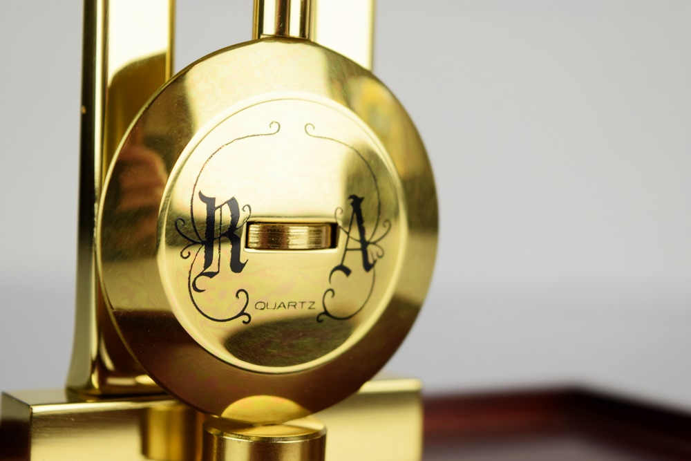 "Selco Geneve" German Brass Anniversary Clock Under Glass