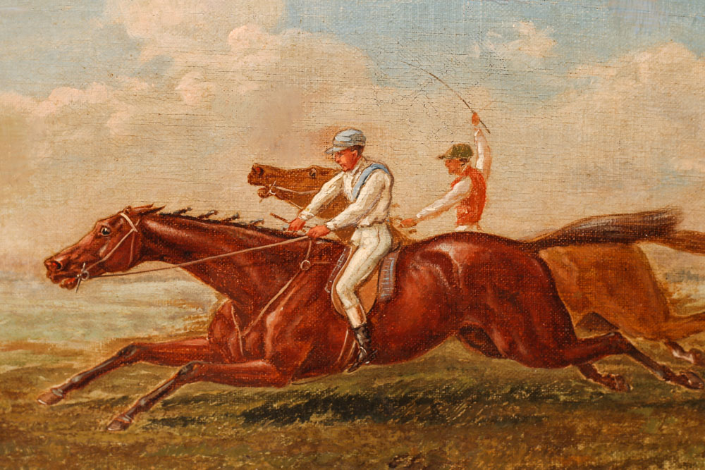 19th Century Painting of English Racehorses