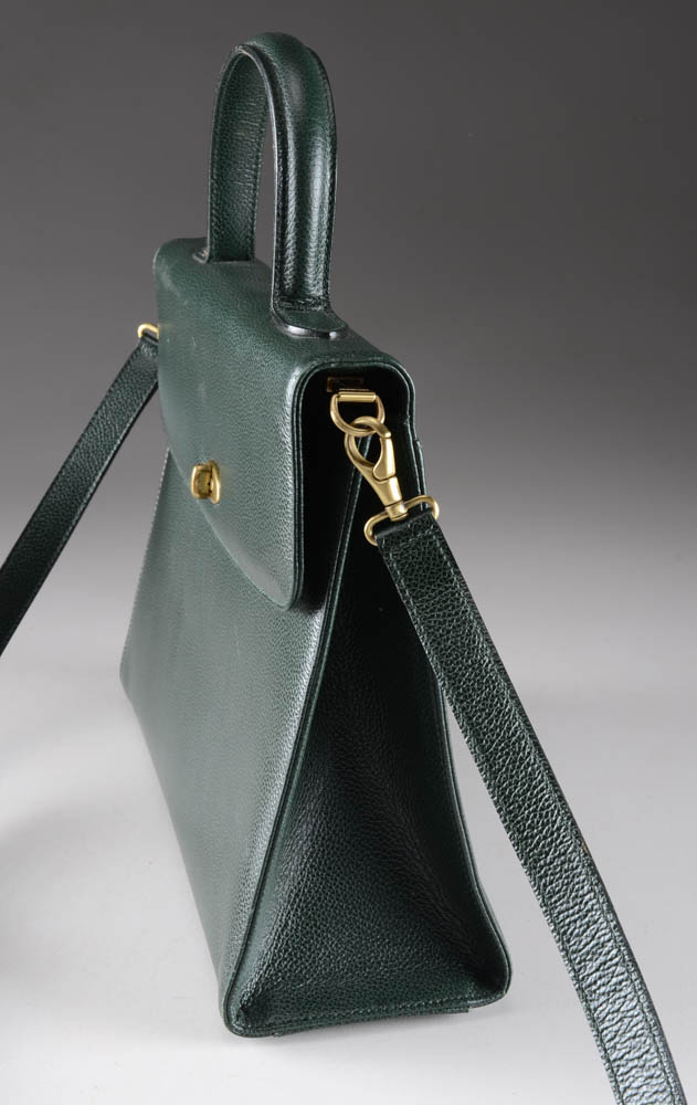 Vintage Coach Kelly Hand/Shoulder Bag in Green Pebbled Leather