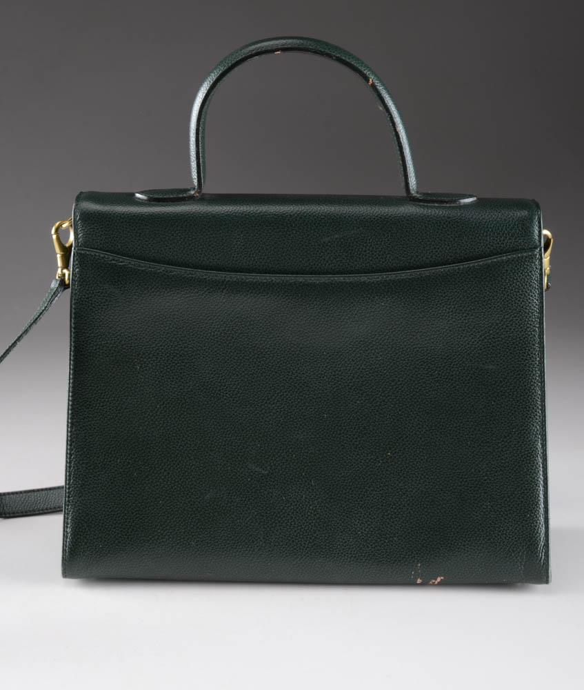 Vintage Coach Kelly Hand/Shoulder Bag in Green Pebbled Leather