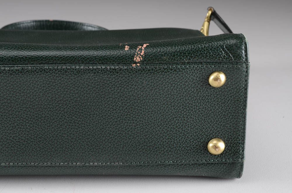 Vintage Coach Kelly Hand/Shoulder Bag in Green Pebbled Leather