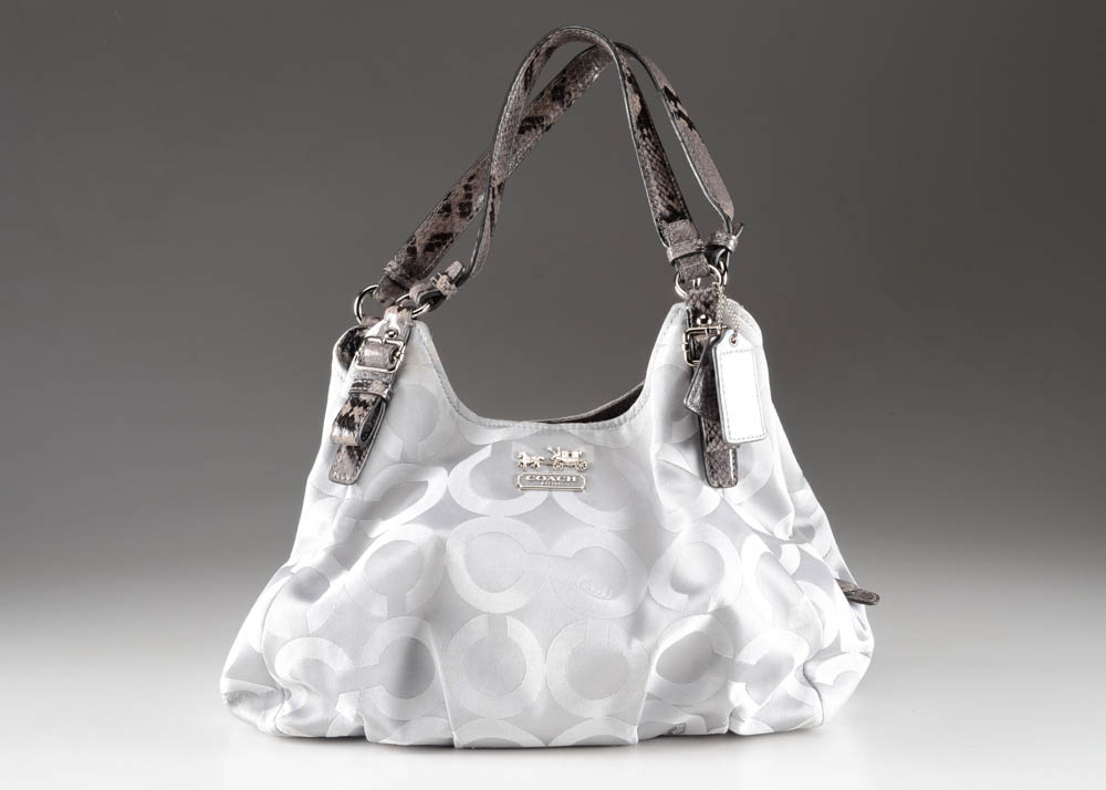 Coach madison op art sateen maggie shoulder bag sales