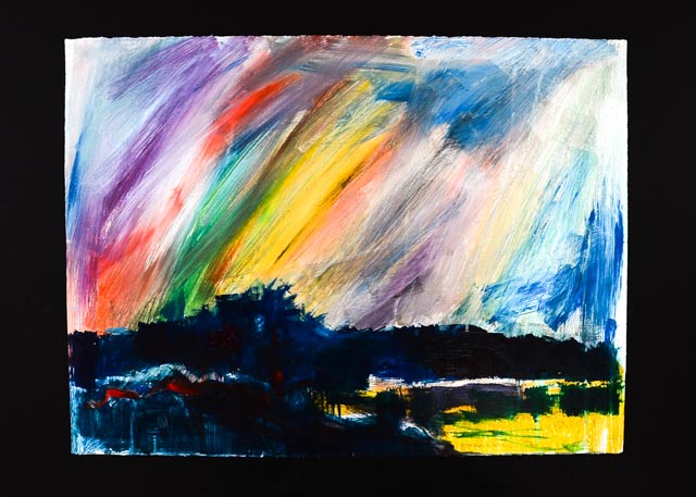 Original Jack Meanwell Abstract Landscape Acrylic Painting