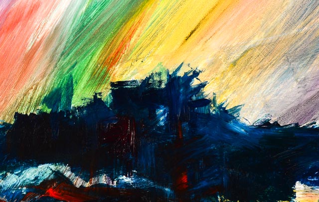 Original Jack Meanwell Abstract Landscape Acrylic Painting