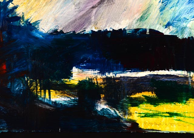 Original Jack Meanwell Abstract Landscape Acrylic Painting