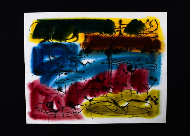 Original Jack Meanwell Ink and Watercolor Painting