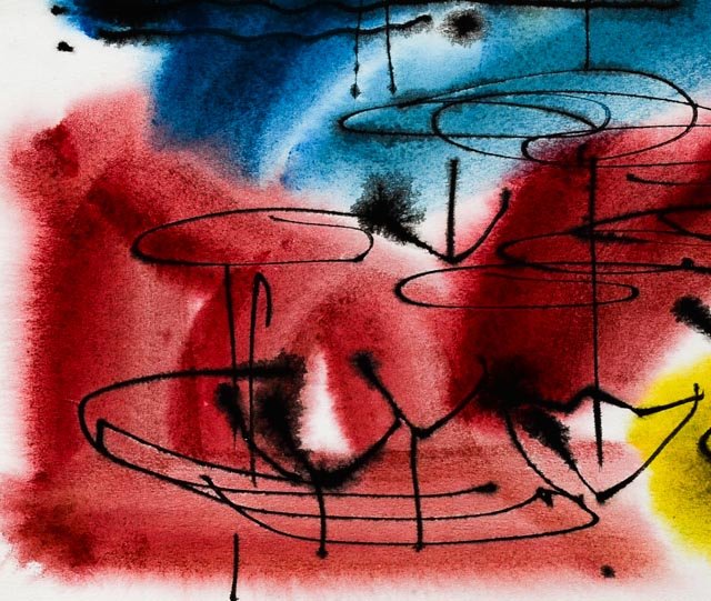 Original Jack Meanwell Ink and Watercolor Painting