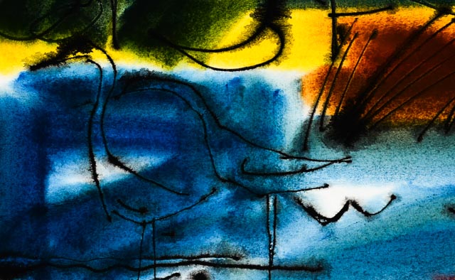 Original Jack Meanwell Ink and Watercolor Painting