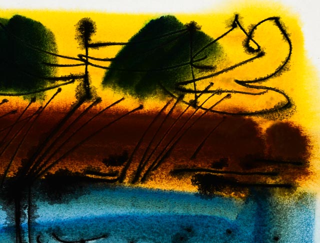 Original Jack Meanwell Ink and Watercolor Painting