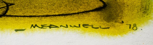 Original Jack Meanwell Ink and Watercolor Painting