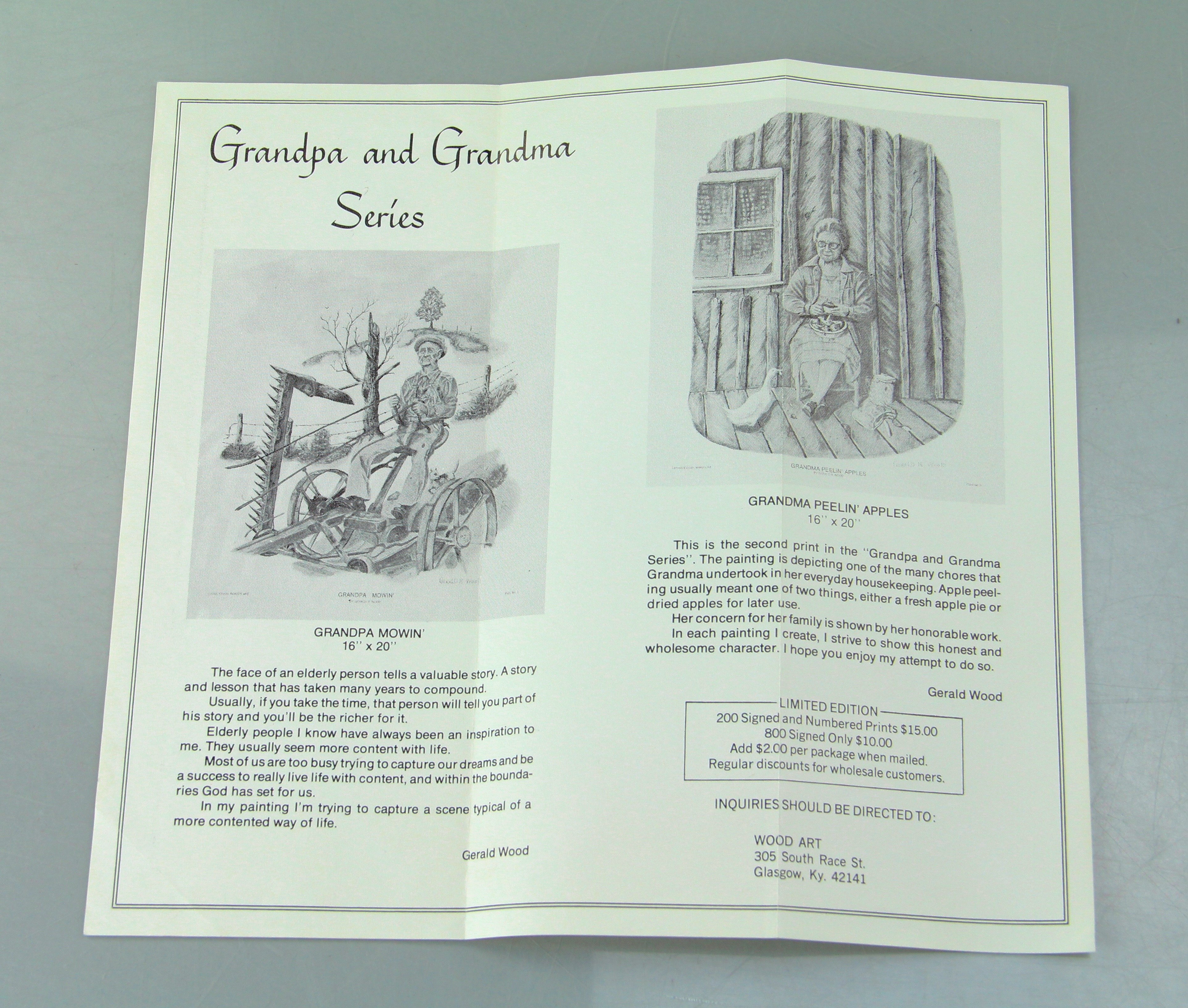 Pair of Vintage Prints by Gerald R. Wood, Glasgow, Kentucky