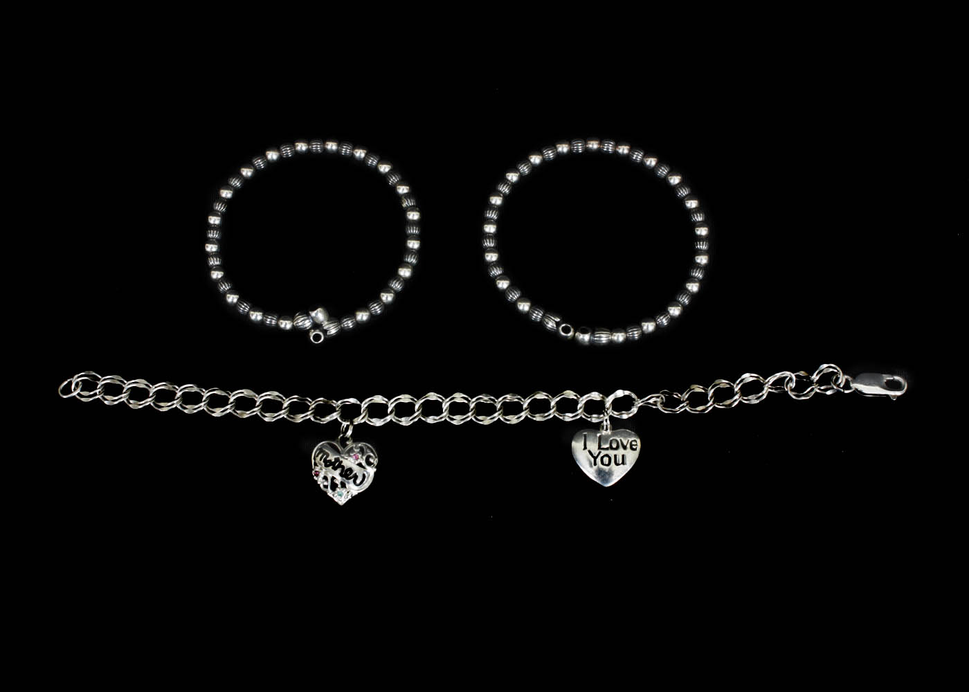 Trio of Sterling Silver Bracelets