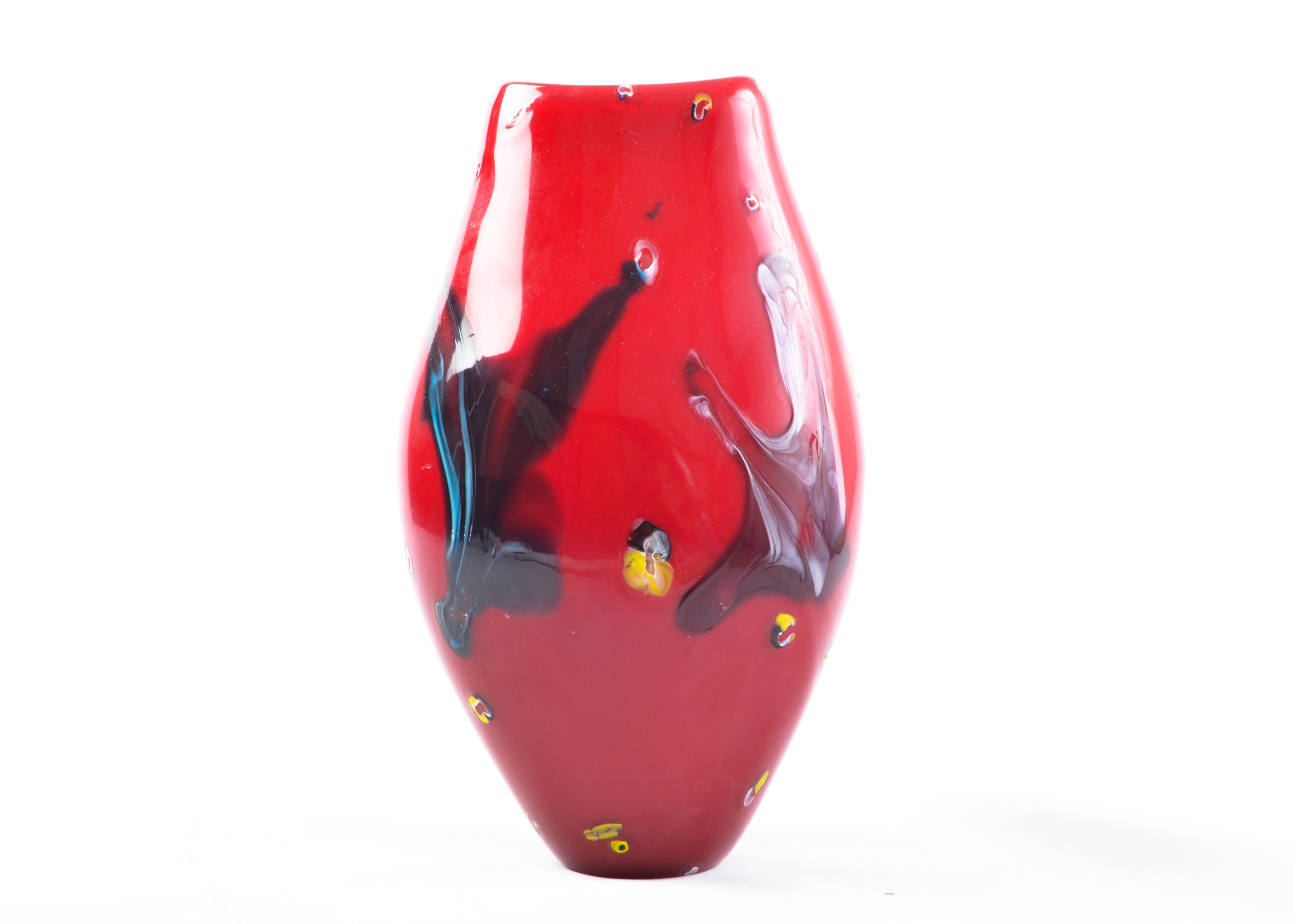 Red Art Glass Vase