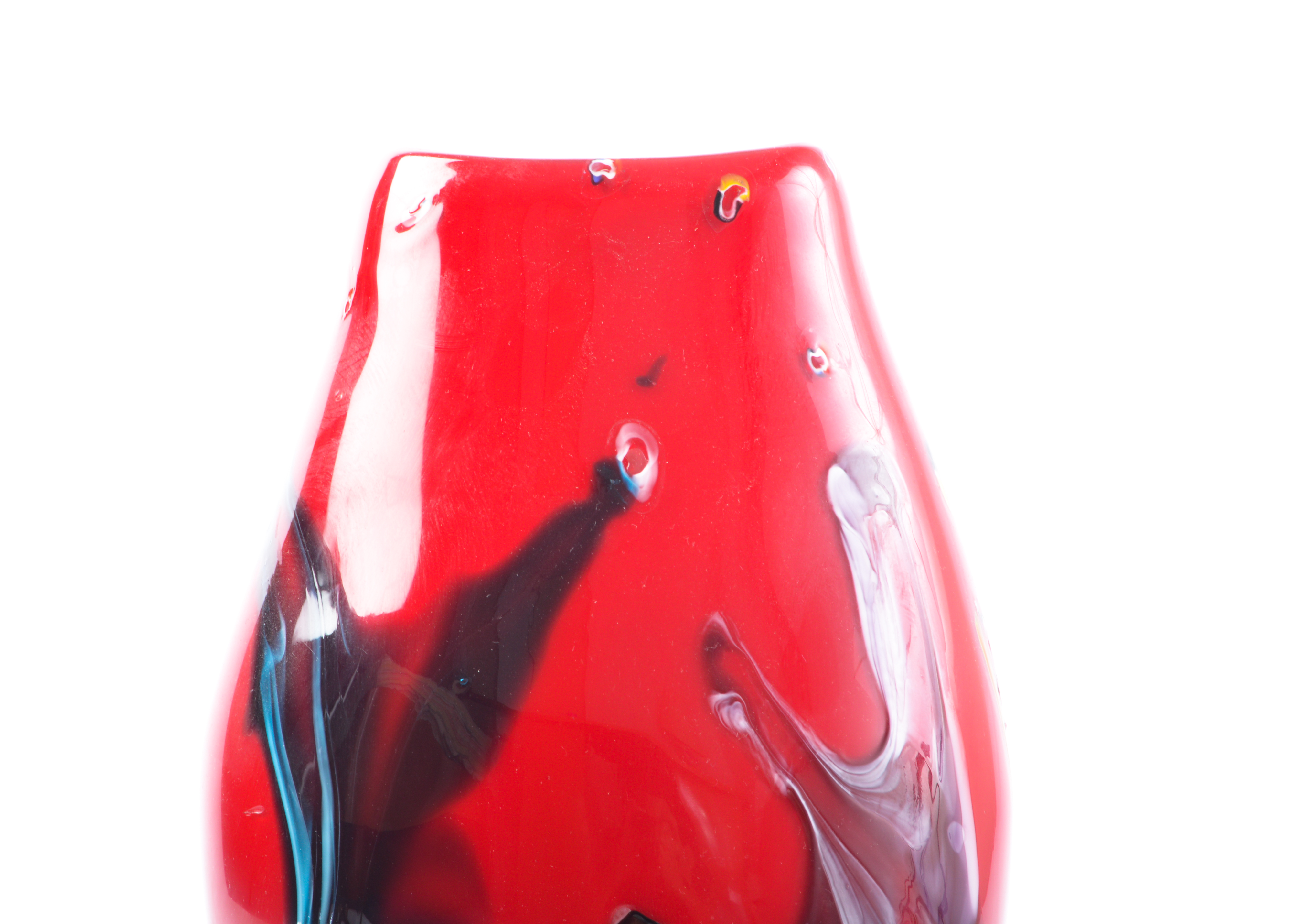 Red Art Glass Vase