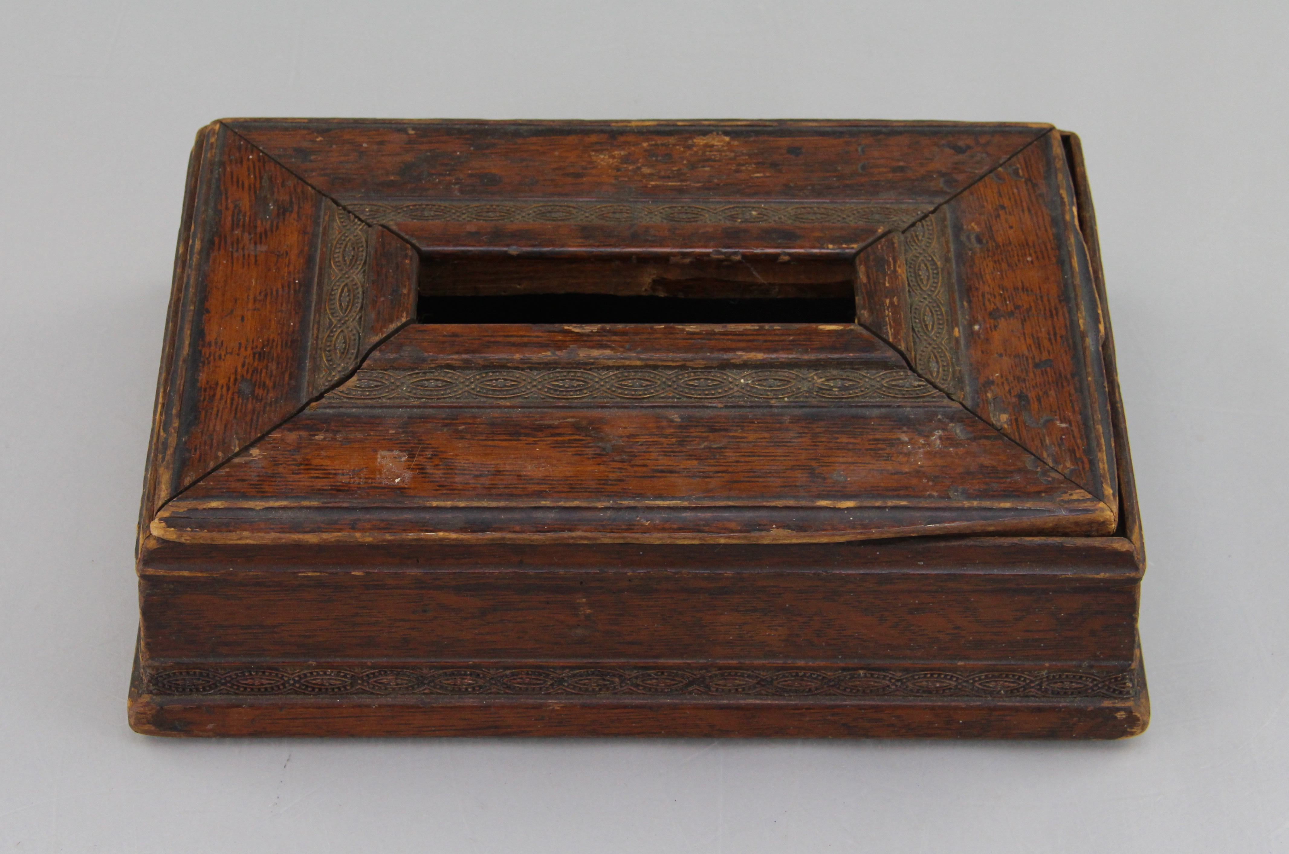 Vintage Banded Wooden Box And Metal Box With Wooden Interior