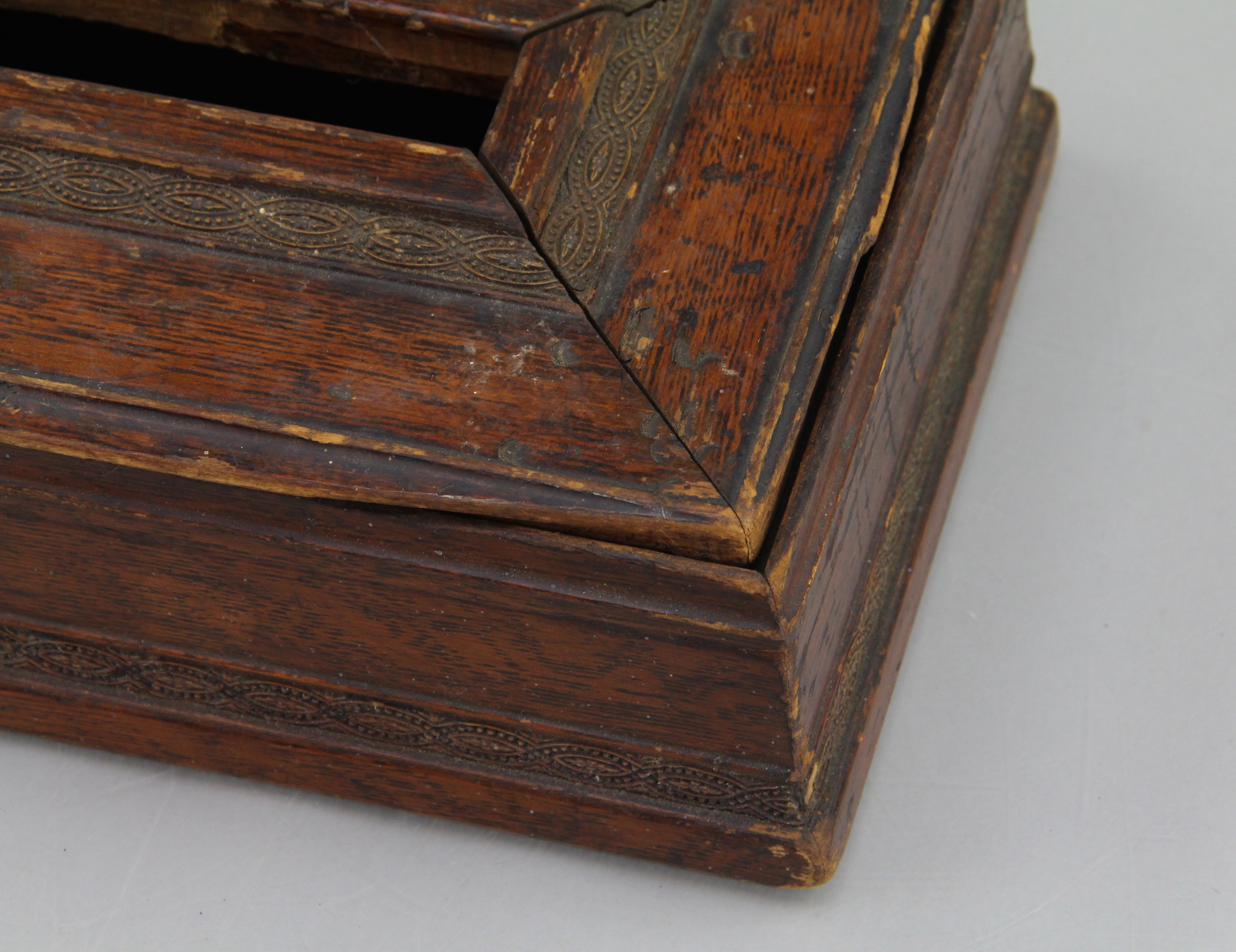 Vintage Banded Wooden Box And Metal Box With Wooden Interior
