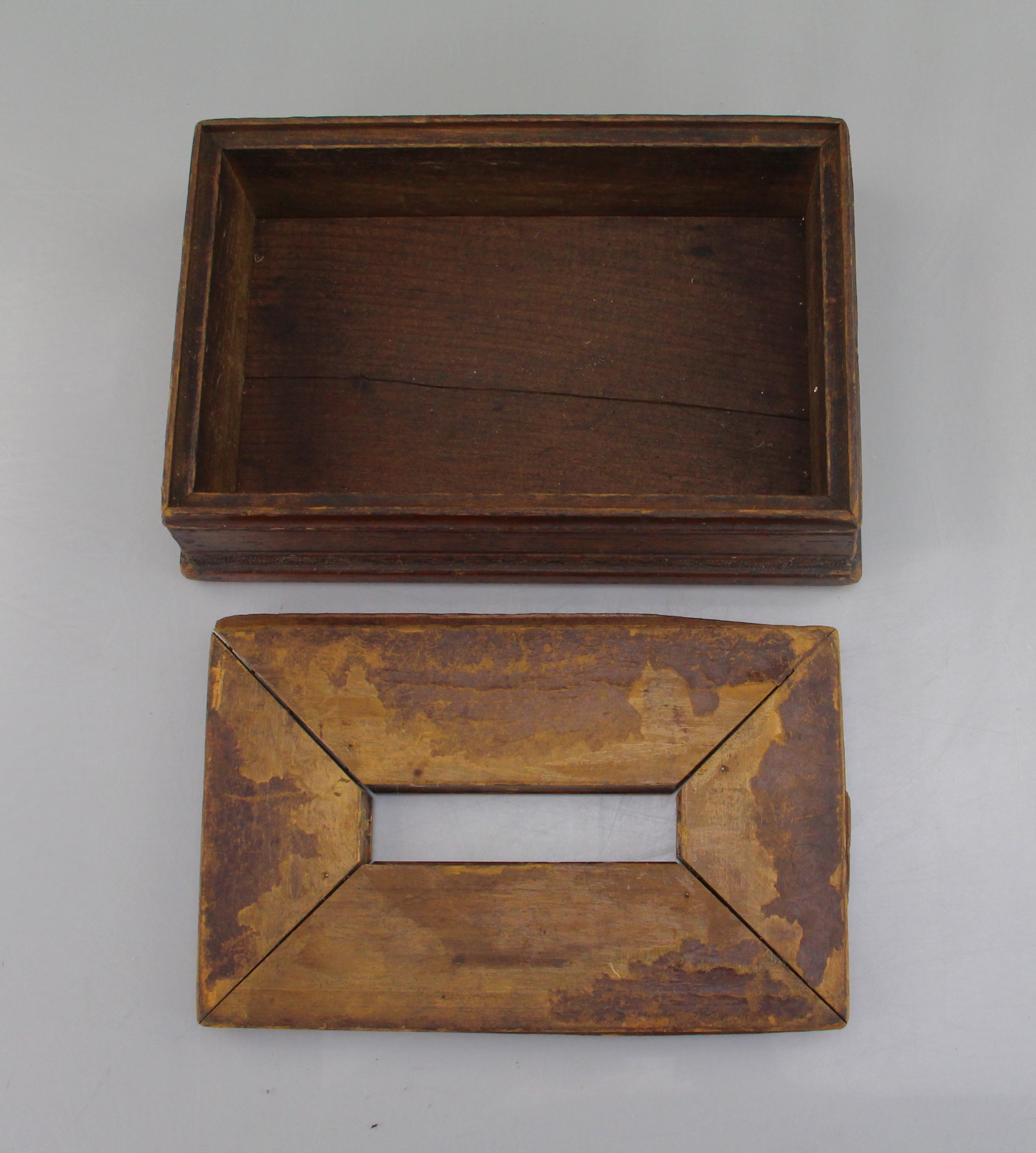 Vintage Banded Wooden Box And Metal Box With Wooden Interior