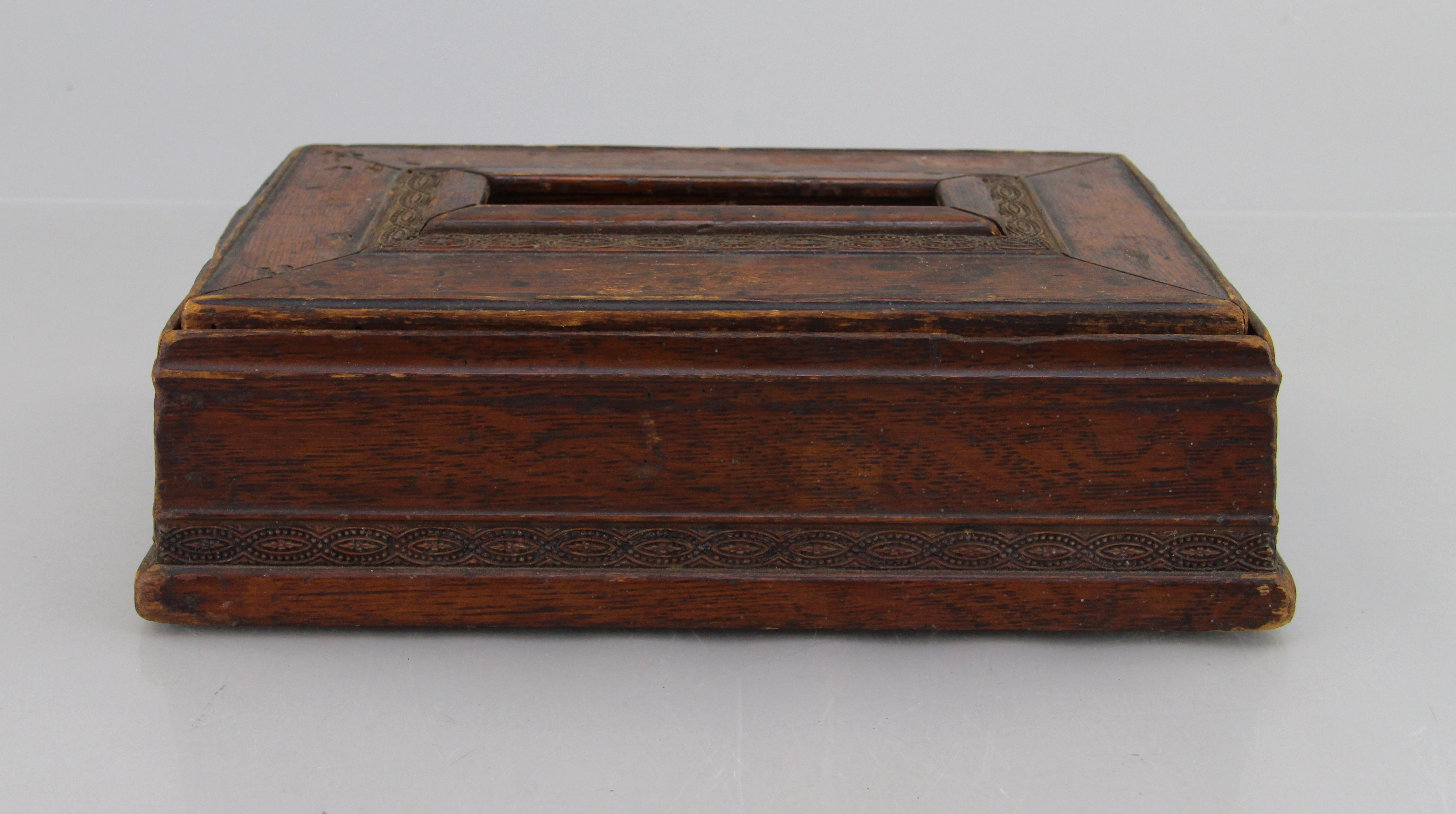 Vintage Banded Wooden Box And Metal Box With Wooden Interior