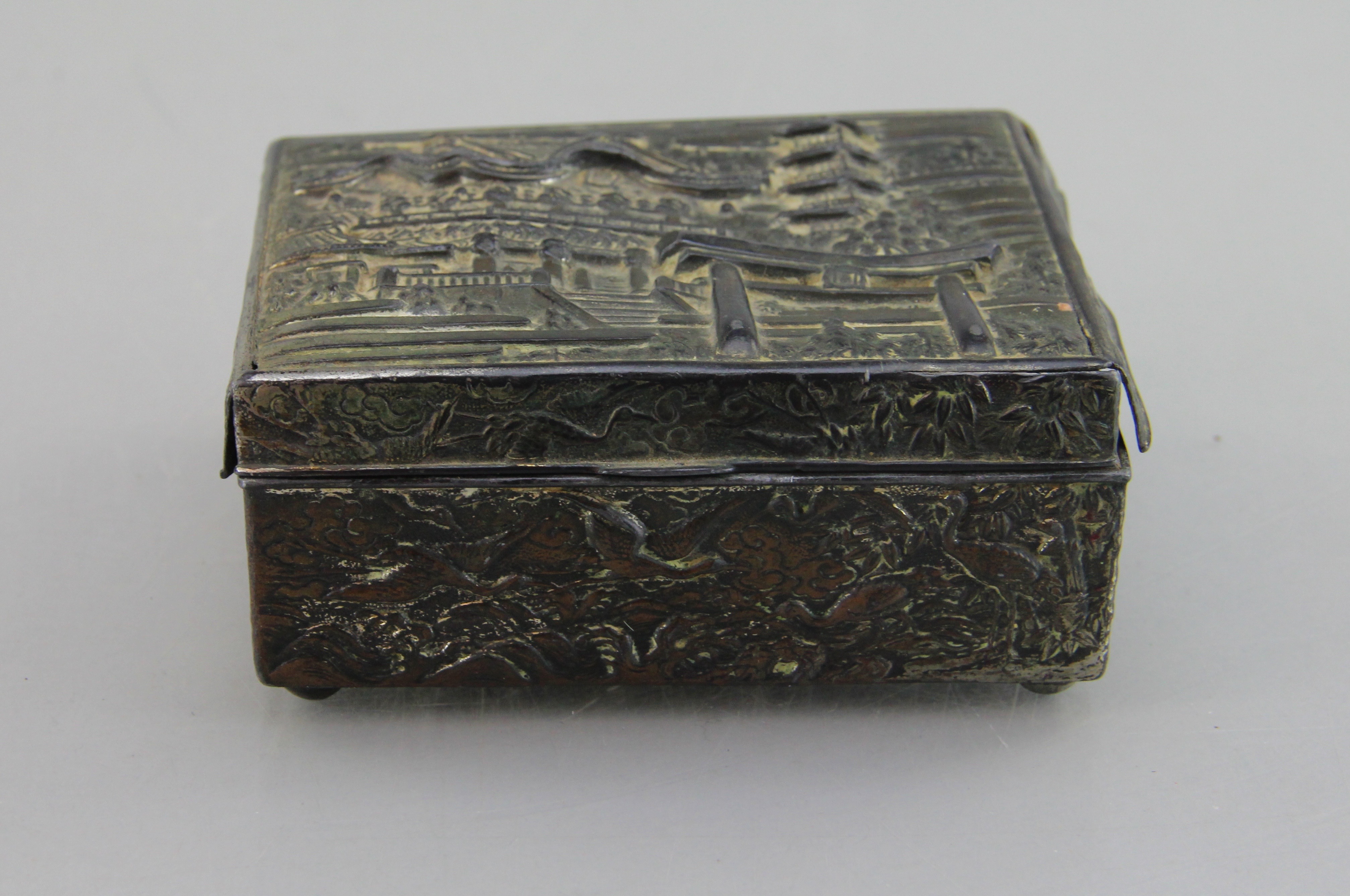 Vintage Banded Wooden Box And Metal Box With Wooden Interior