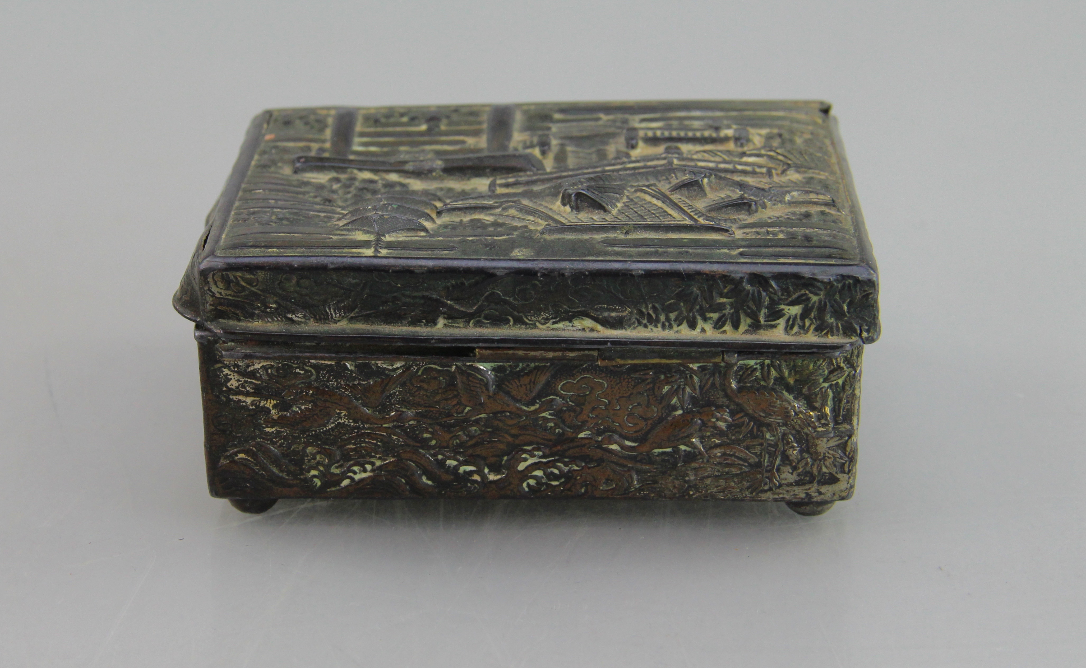 Vintage Banded Wooden Box And Metal Box With Wooden Interior