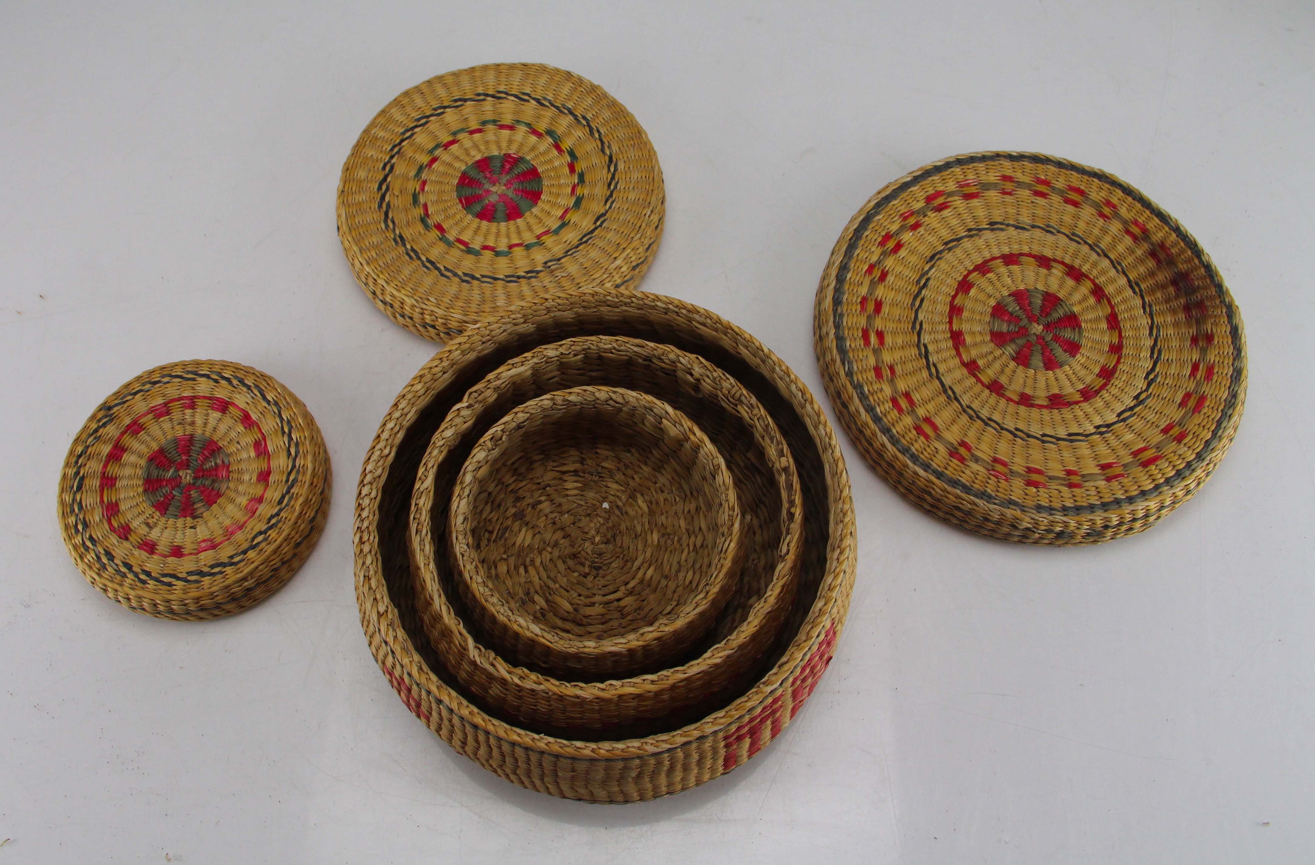 Peruvian Style Basket and Blanket With Nemadji Pottery