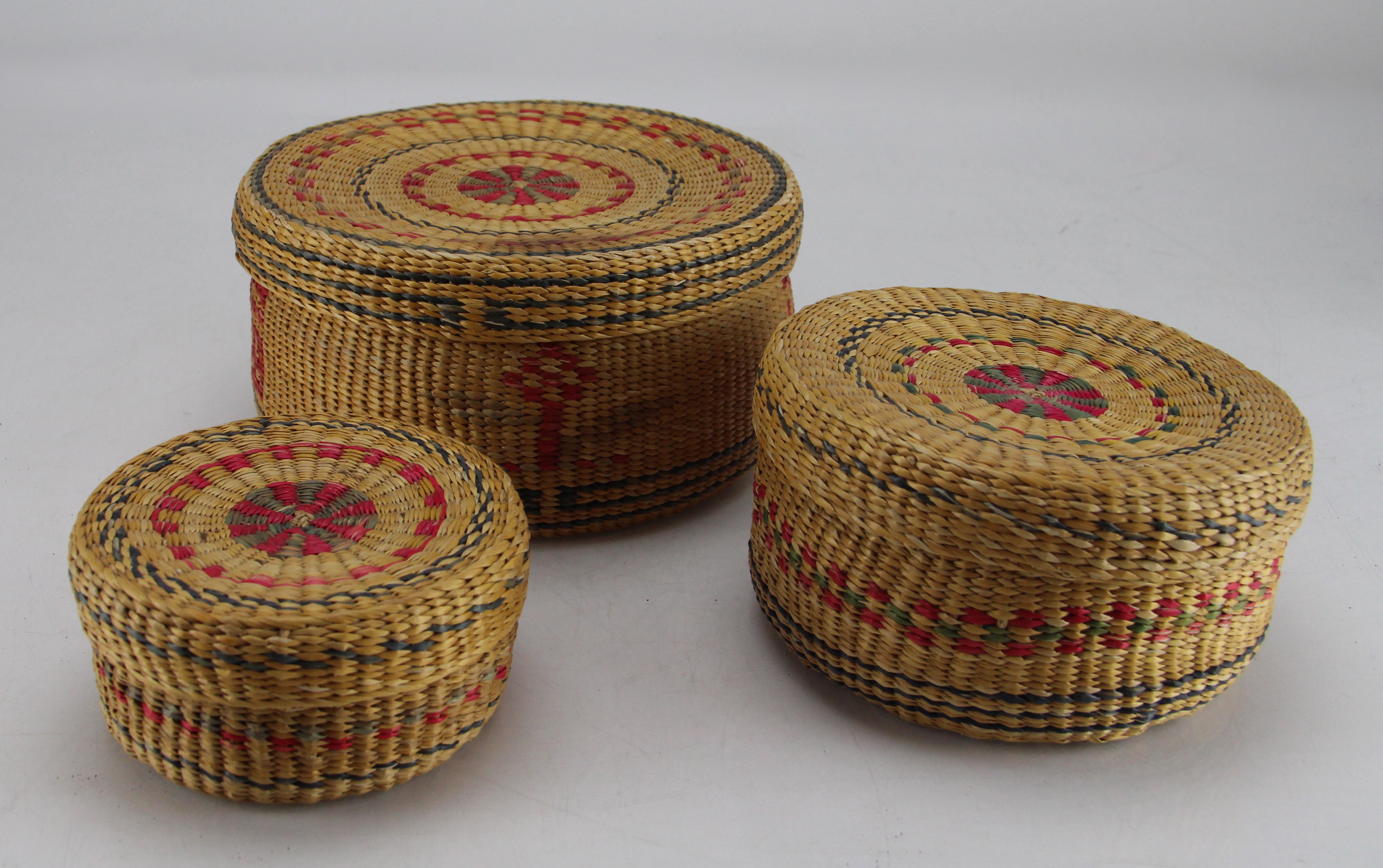 Peruvian Style Basket and Blanket With Nemadji Pottery